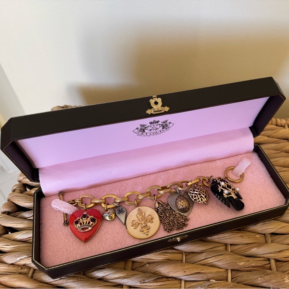 Juicy Couture Gold Charm Bracelet with Red and Black Details - Picture 3 of 6